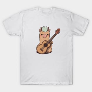 Llama Playing Guitar T-Shirt